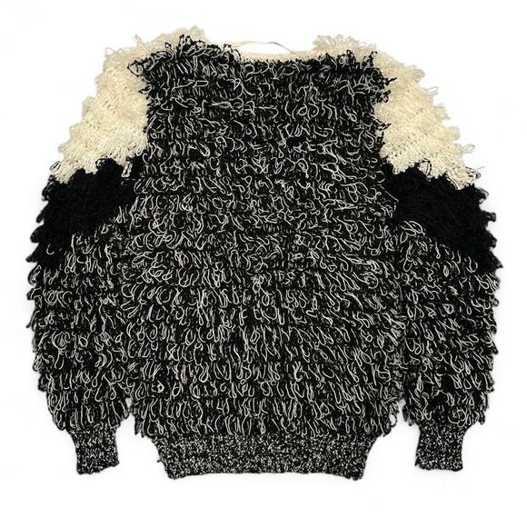 Vintage Answers Shaggy Texture Cardigan L Boho Quirky Kitschy Punk Goth Rockstar - Picture 2 of 8